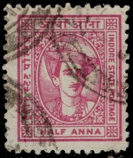 INDORE 35 - Maharaja Yeshwant Rao II "1941 Rosa Lila" (pc38894)