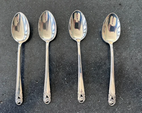 4 International Sterling Silver 6" Spring Glory Spoons