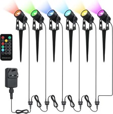 Tomshine 6x RGB/Warm LED Garden Spotlights Outdoor Landscape Lights IP65 Remote