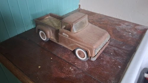 Vintage 1960 Bronze Tonka Toys Stepside Pickup Truck Pressed Steel Clean