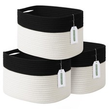 Cotton Rope Storage Basket, 15x10x9 Inches, Woven Basket for Shelves, Clothes...
