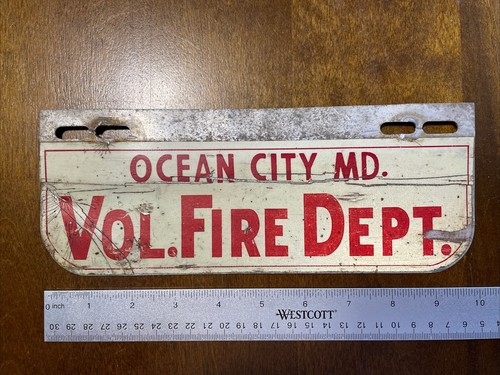 Vintage Ocean City Maryland Volunteer Fire Department License Plate Topper