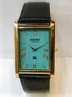 VINTAGE SEIKO SLIM QUARTZ BLUE DIAL JAPAN MEN'S WORKING DRESS WATCH