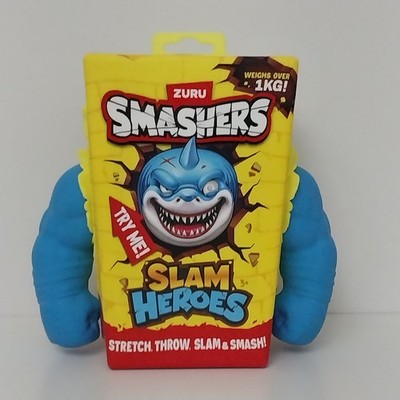 ZURU SMASHERS Blue Shark SLAM HEROES Sand Filled Figure Stretch Throw Smash