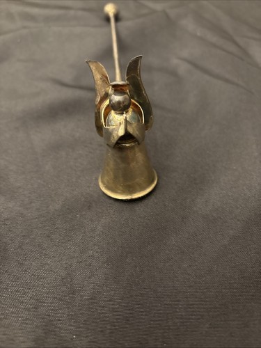 Candela angelo ottone vintage snuffer 9" manico fine sfera vacanze Natale - Foto 2 di 12