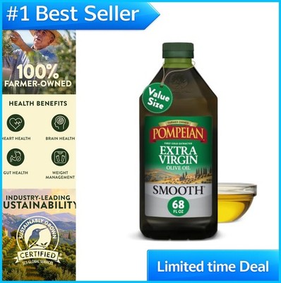 Extra Virgin Olive Oil 68 Fl Oz 2 Liter Cold Pressed Sauteing Stir-Frying