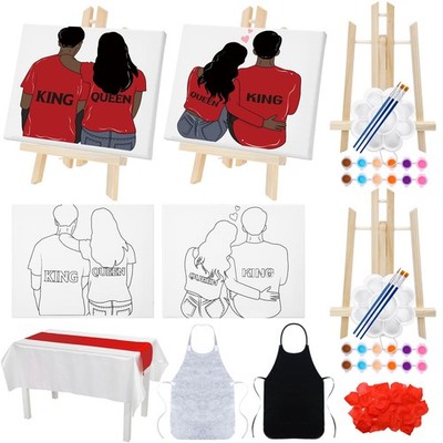 Zhanmai 112 Pcs Sip And Paint Kit For Adults Couples Painting Kit Date Night