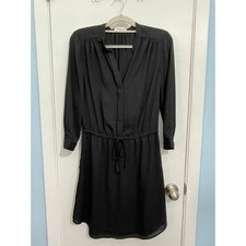 Babaton Bennett Shirt Dress Small Black Mini Quiet Luxury Preppy Minimalist