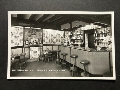 The Cellar Bar St Peter's Windmill Jersey Kanalinseln Echtfoto Postkarte J9