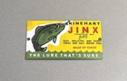 VINTAGE 12” JINX RINEHART FISH LURES  PORCELAIN SIGN CAR OIL GAS MOTORCYCLE