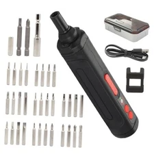  Cordless Electric Screwdriver Kit with Circuit Sensor, Rechargeable Power 
