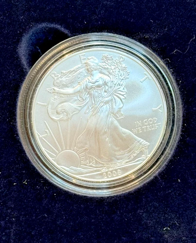2008 W American Eagle One Ounce Silver Uncirculated Coin with COA