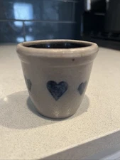 Rowe Pottery Works Heart Votive Candle Holder 2.5x2.5” Stoneware 1996