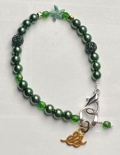 Emerald Empire quality Jewelry Anklet ankle bracelet Green Star Fish 9 3/4 in