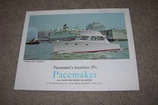 Vintage Pacemaker 39' Cabin Cruiser Boat Brochure, c.1966
