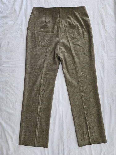Womans Bernard Zins Beige Las Vegas Wool Dress Pants Size 12 - Picture 3 of 8