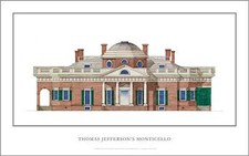 Thomas Jefferson's Monticello Virginia USA Poster 20x12.5in Signed by author