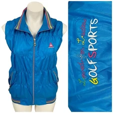 Pol New Mang Golf Vest Womens Large Blue Activewear Sport Zip Up Sporty