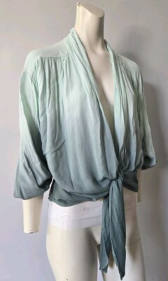 Young Fabulous & Broke Carmen Ombre Tie-Dye Tie Front Blouse Women's Size XS