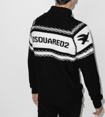 Dsquared2 Pullover schwarz mit gesticktem Logo Icon Größe L