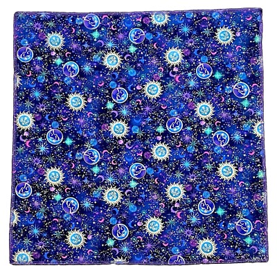 Sun Moon & Star Bandana Head band 100% Cotton Fabric Cosmos Galaxy Space
