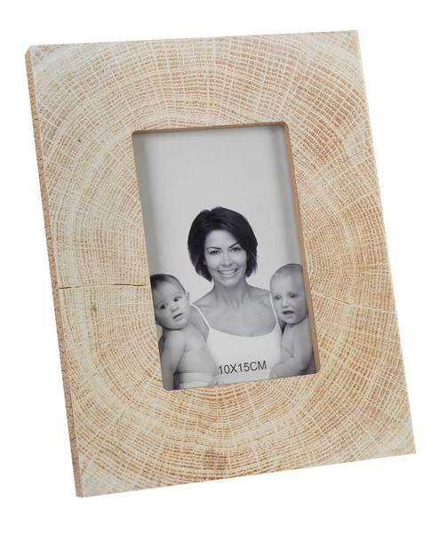 Bilderrahmen Fotorahmen Bildhalter Standbilderrahmen Holzoptik Braun 10X15 Cm-image