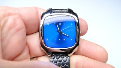   Android Watch w Blue Dial & Black Band