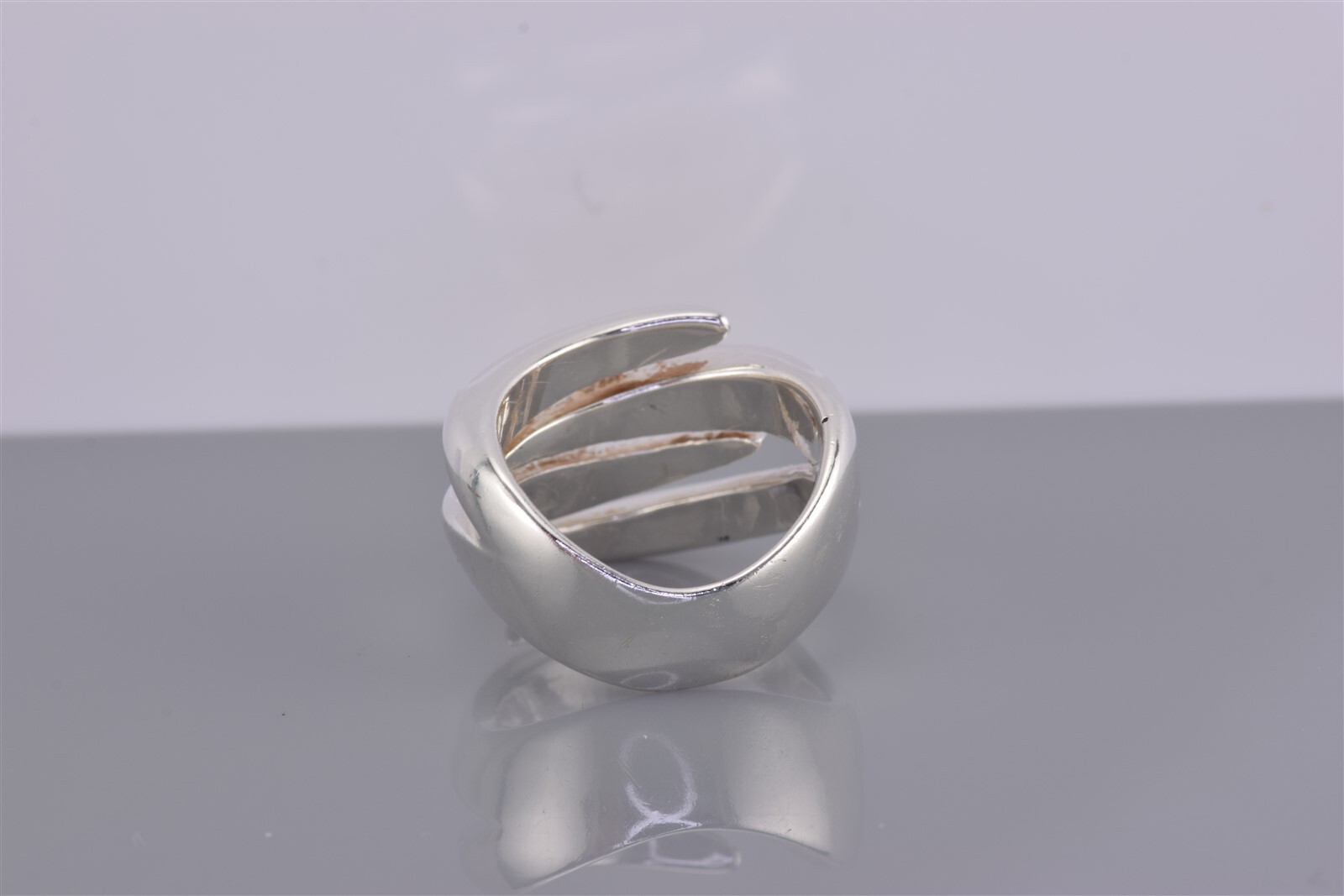 Sterling Silver 20mm Solid Intersecting Modernist… - image 4