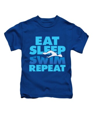 Eat Sleep Swim Repeat Kinder T-Shirt Schwimmen Schwimmer Oberteil