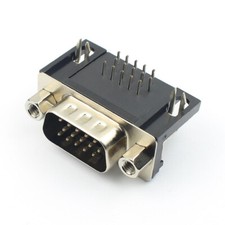 5Pcs D-SUB VGA 15 Pin Male Right Angle PCB Connector 3 Rows Type 8.89