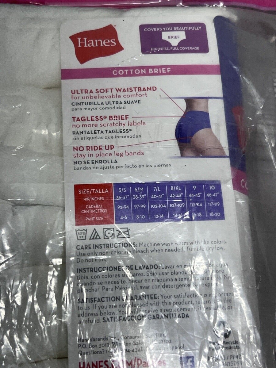 s☆s Hanes 6 Pack Womens Briefs Panties Comfort Soft Cotton Size 6