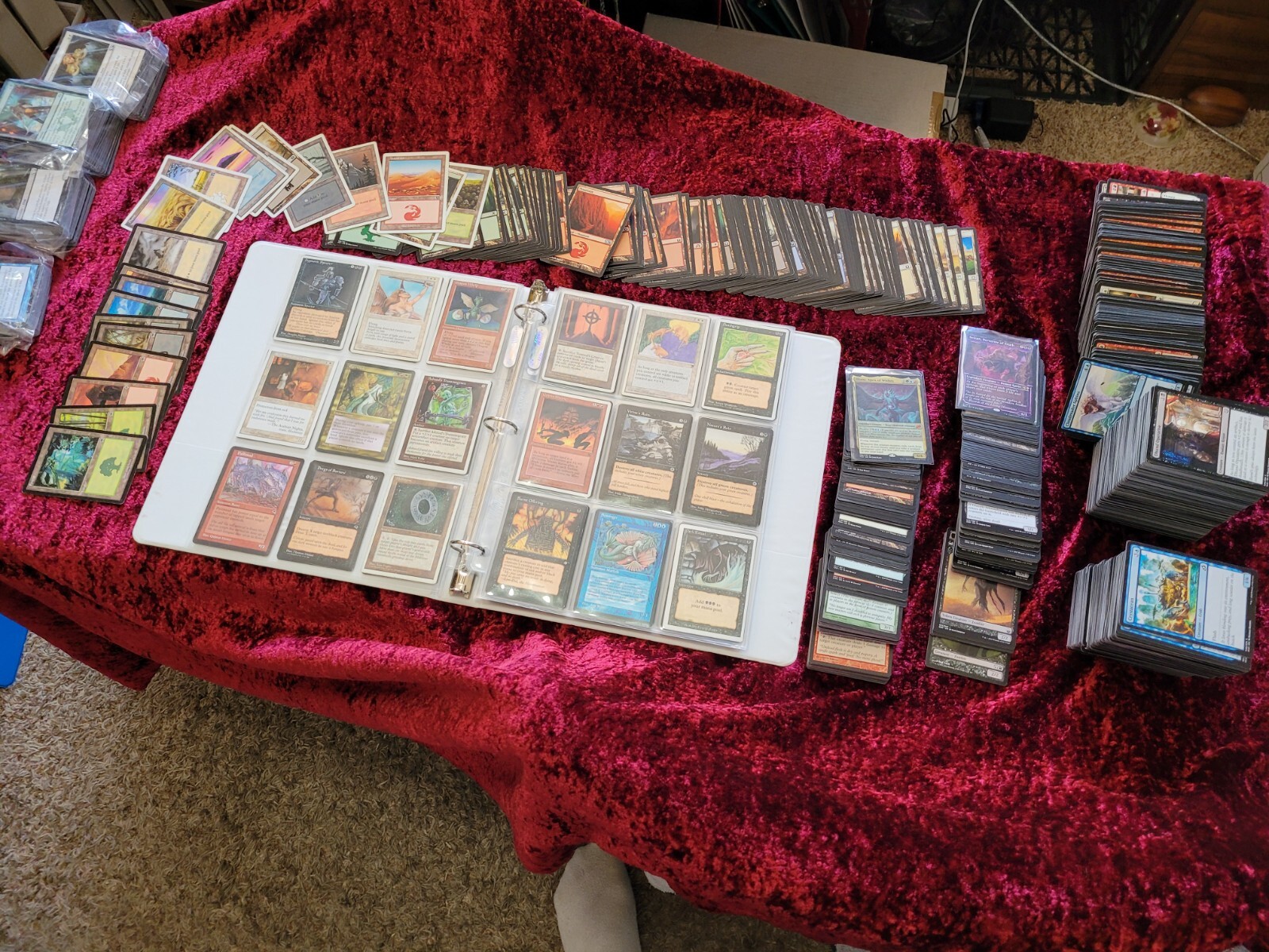 VERY OLD MTG Cards Binder, 2 Whole Commander Decks, 1,000 Bulk Mtg