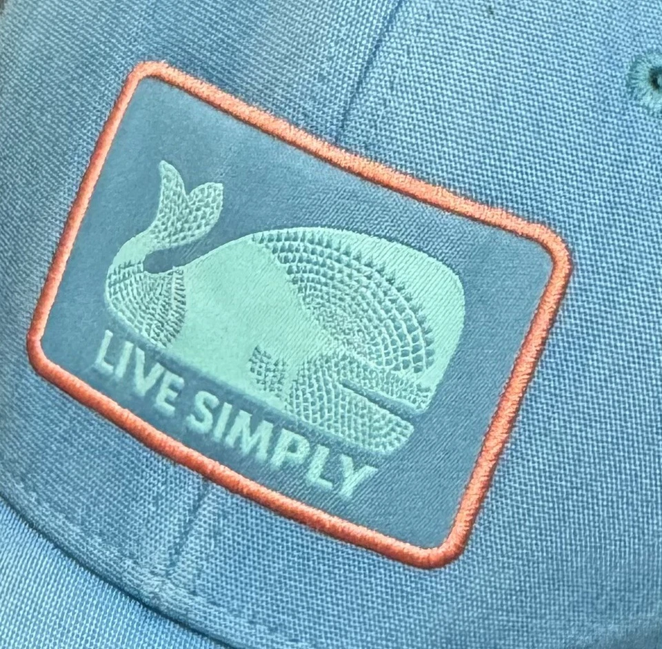 EUC RARE Vintage Patagonia WHALE Patch Live Simply Trucker Mesh Snapback Hat Cap - Image 2 of 4