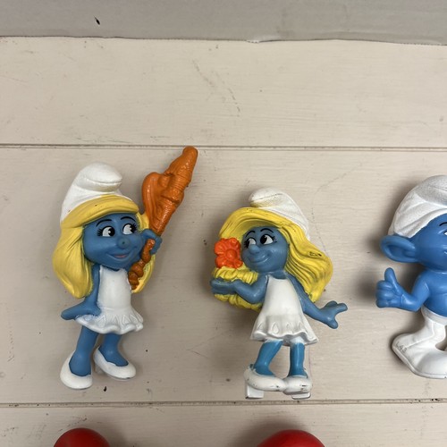 Shelich McDonalds Puffi PVC Figure Vintage Lotto 9 Amour Jail Papà Vanità Puffo - Foto 3 di 16