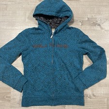 Vintage Y2K Grunge Women's Embroidered Billabong Surf Hoodie Size L Green