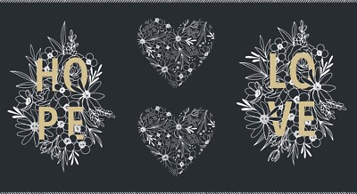 Gilded Metallic Panel Ink Gold 24'' X 44'' Panel by Alli K Design for Moda