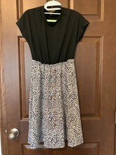 Shein Women's Dress Knee Length Black White Animal Print sz S