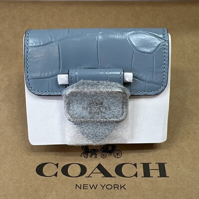 Coach CM263 Small Crocodile-Embossed Leather Morgan Wallet SV