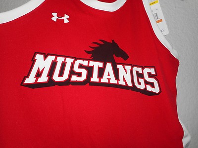 UNDER ARMOUR S Red/black Mustangs Athletic Sleeveless Tank Top Loose Heat Gear
