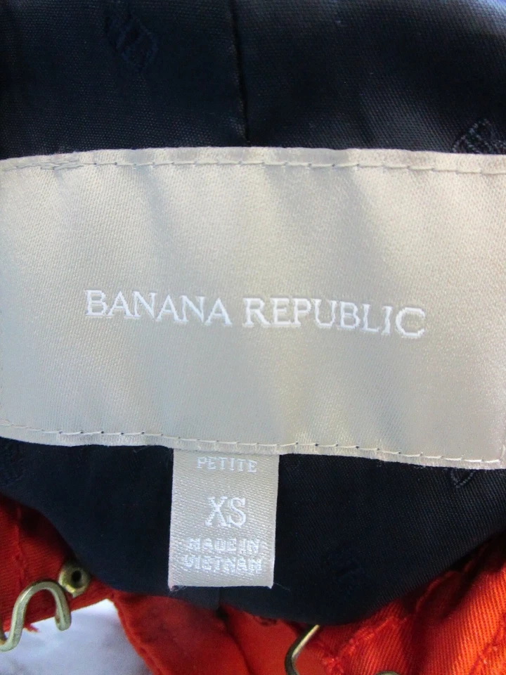 Abrigo Banana Republic para mujer Xs naranja envoltura de algodón * Foto 3 de 4