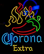 Chili Pepper Hot BBQ Mexico Food Beer 24"x20" Neon Light Sign Lamp Wall Decor 