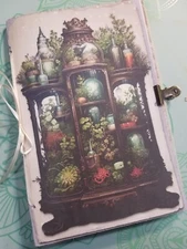 Junk Journal Booklet "HERBALISTS' APOTHECARY " HANDMADE Cards, Pockets, Ephemera