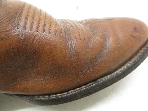 Vintage Tony Lama Brown Leather Cowboy Boots Mens Size 11.5 B Style 5084 - Picture 11 of 14