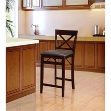 Hawthorne Collection 24" Faux Leather Counter Stool in Espresso Brown