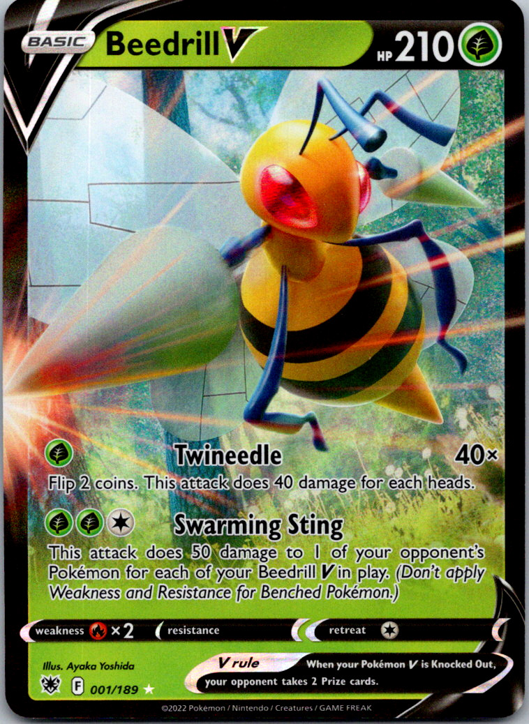 Beedrill V 001/189 Ultra Rare Astral Radiance Pokemon TCG Holo Foil Near Mint NM