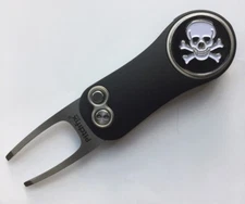 Pitchfix 2.0 Skull and Crossbones Switchblade Golf Divot Tool w removable Marker
