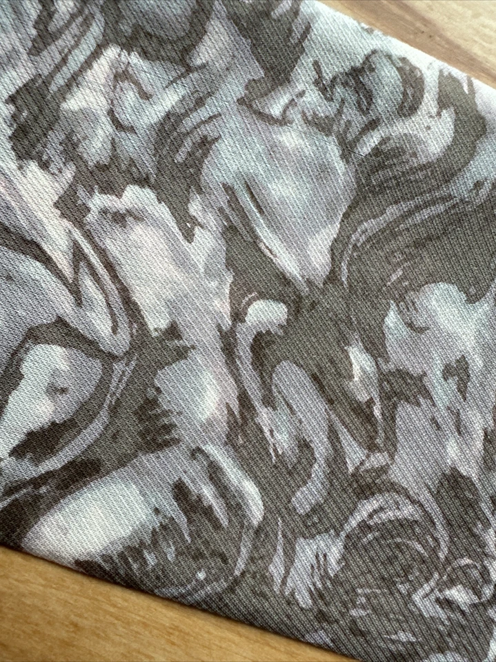 "Bufanda de seda Talbots rectangular 4"" X 66"" rosa beige tostado marrón abstracto" Foto 2 de 4