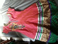 Indian Anarkali Dress New With Tags Orange and Green