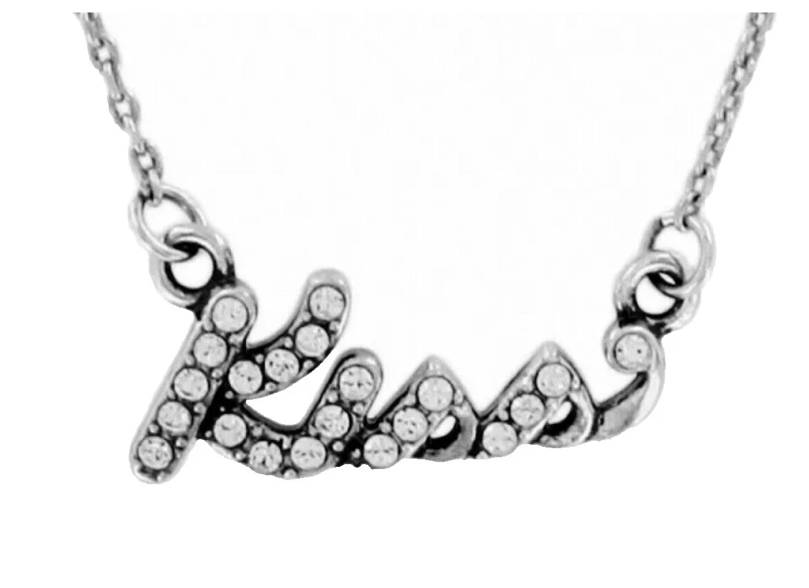 Piedra plateado plata letras, números y palabras Moda Collares y Colgantes