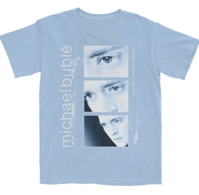 Vtg Michael Buble Face To Face Heavy Cotton Light Blue S-5XL Unisex Shirt KN158